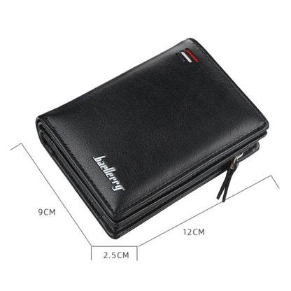 Baellerry D3216 Men Short Vertical Multi-Card Snap Coin Purse(Black)