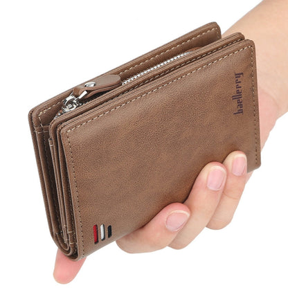 Baellerry D3216 Men Short Vertical Multi-Card Snap Coin Purse(Black)