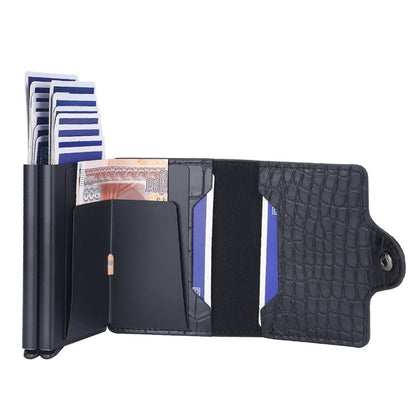 Baellerry K9171 RFID Anti-Magnetic Card Holder Crocodile Pattern Card Holder(Blue)
