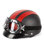 Casque en PU BSDDP A0318 avec lunettes, taille unique (noir et rouge)