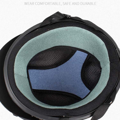 Casque en PU BSDDP A0318 avec lunettes, taille unique (noir et rouge)