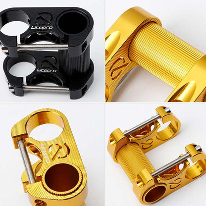 Potence double creuse LitePro S95 pour vélo pliant (or)