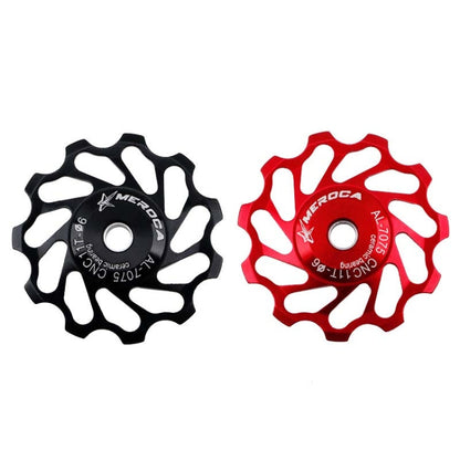 MEROCA Ceramic Bearing Mountain Bike Guide Wheel(11T Red)