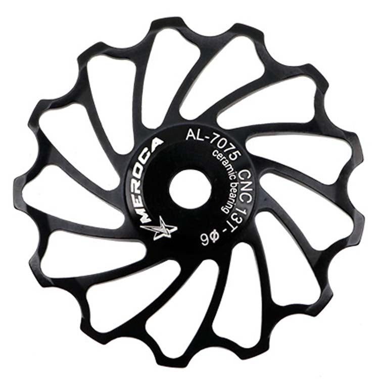 MEROCA Galet de dérailleur VTT à roulement céramique (13T Noir)