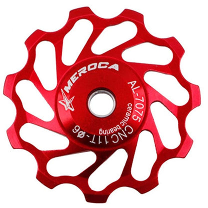 MEROCA Roulette de guidage de VTT à roulement en céramique (13T Rouge)