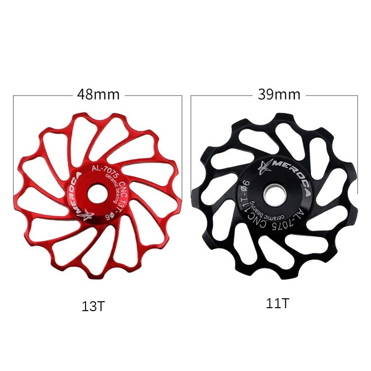 MEROCA Galet de dérailleur VTT à roulement céramique (13T Noir)