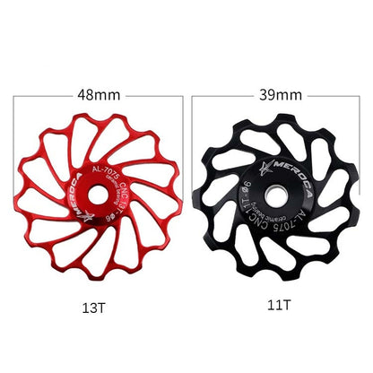 MEROCA Galet de dérailleur VTT à roulement céramique (13T Noir)