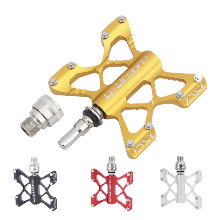Pédales pliantes en alliage d'aluminium LitePro K5 pour vélo (dorées)