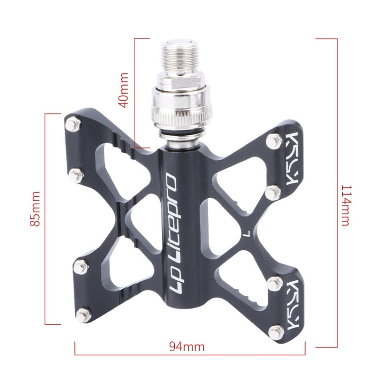 Pédales pliantes en alliage d'aluminium LitePro K5 pour vélo (dorées)