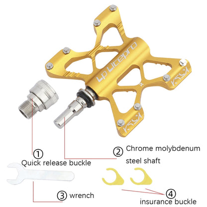 Pédales pliantes en alliage d'aluminium LitePro K5 pour vélo (dorées)