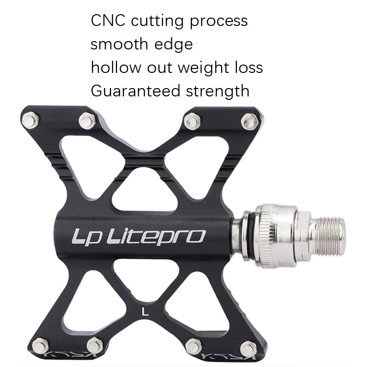 LP LitePro K5 Folding Bkie Aluminum Alloy Bearin Pedals(Black)