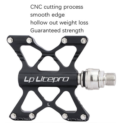LP LitePro K5 Folding Bkie Aluminum Alloy Bearin Pedals(Black)