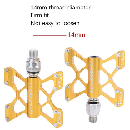 Pédales pliantes en alliage d'aluminium LitePro K5 pour vélo (dorées)