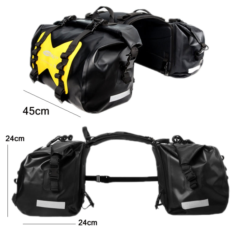 AFISHTOUR FM2021 Large Capacity Waterproof Motorcycle Rear Seat Bag, Color: Yellow