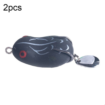 2 PCS HENGJIA Lure Sequins Double Hook Thunder Frog, Specification: 5cm 14g(Black White Stripes)