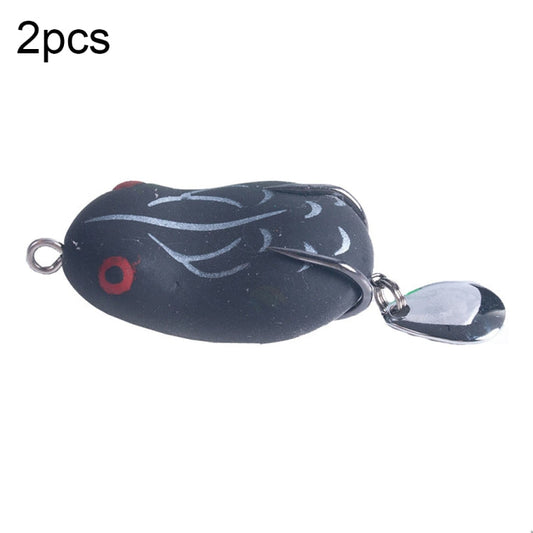 2 leurres HENGJIA Sequins double hameçon Thunder Frog, spécification : 5cm 14g (Rayures Noires Blanches)