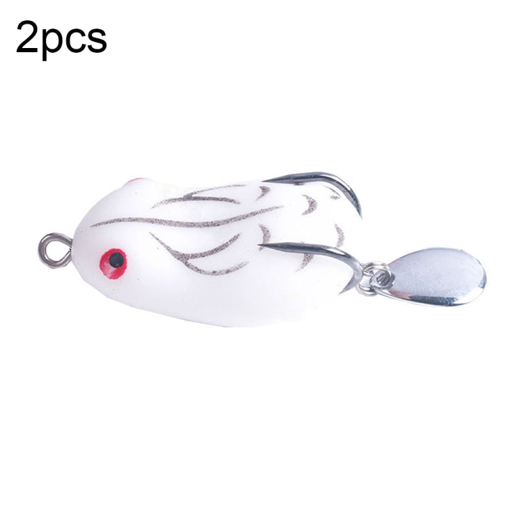 2 PCS HENGJIA Leurre à Paillettes Double Hameçon Grenouille de Tonnerre, Spécification : 5cm 14g (Rayures Blanches Noires)