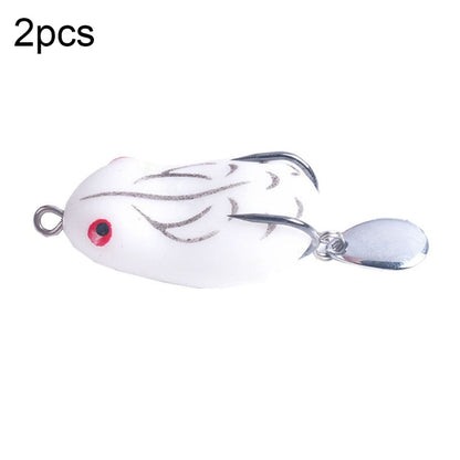 2 PCS HENGJIA Leurre à Paillettes Double Hameçon Grenouille de Tonnerre, Spécification : 5cm 14g (Rayures Blanches Noires)