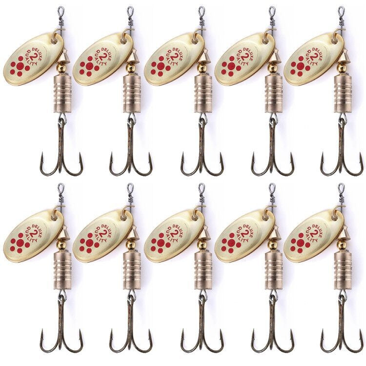 10 PCS HENGJIA  SP054 6.7cm / 7g Fresh Water Sequins Road Bait(Gold)