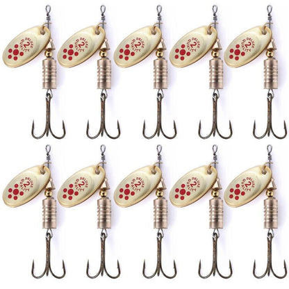 10 PCS HENGJIA  SP054 6.7cm / 7g Fresh Water Sequins Road Bait(Gold)