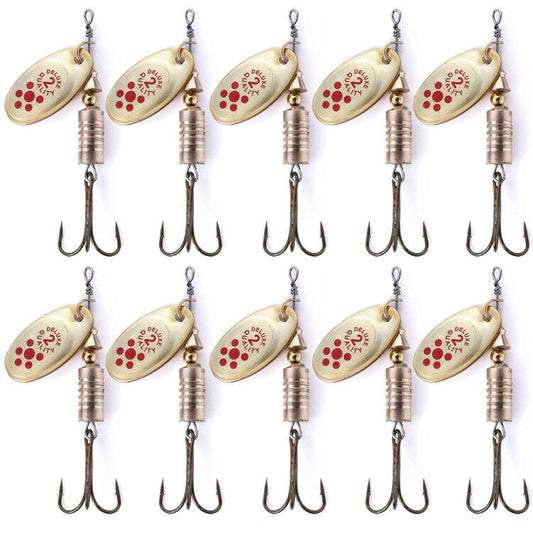 10 PCS HENGJIA  SP054 6.7cm / 7g Fresh Water Sequins Road Bait(Gold)