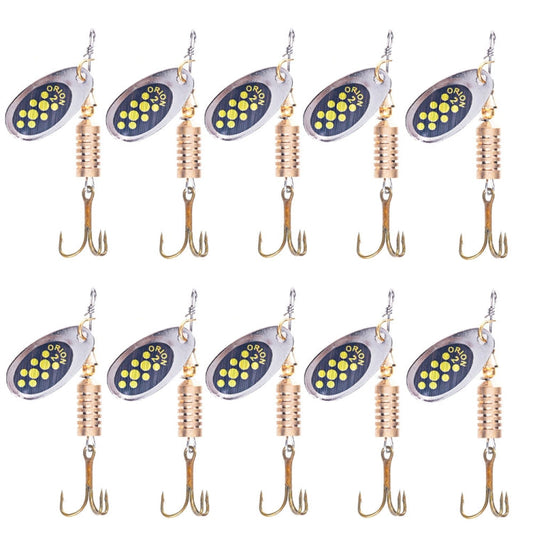 10 PCS HENGJIA  SP054 6.7cm / 7g Fresh Water Sequins Road Bait(Black Gold Point)