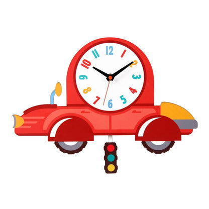 Cartoon Shake Wall Clock Children Room Decoration Wall Clock (Car)