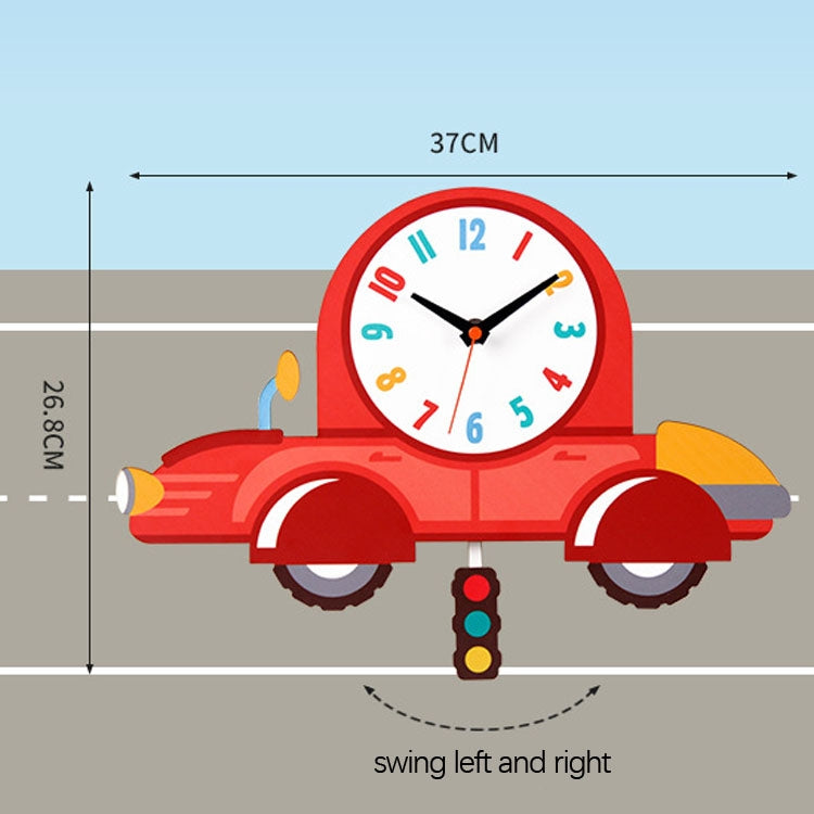 Cartoon Shake Wall Clock Children Room Decoration Wall Clock (Car)