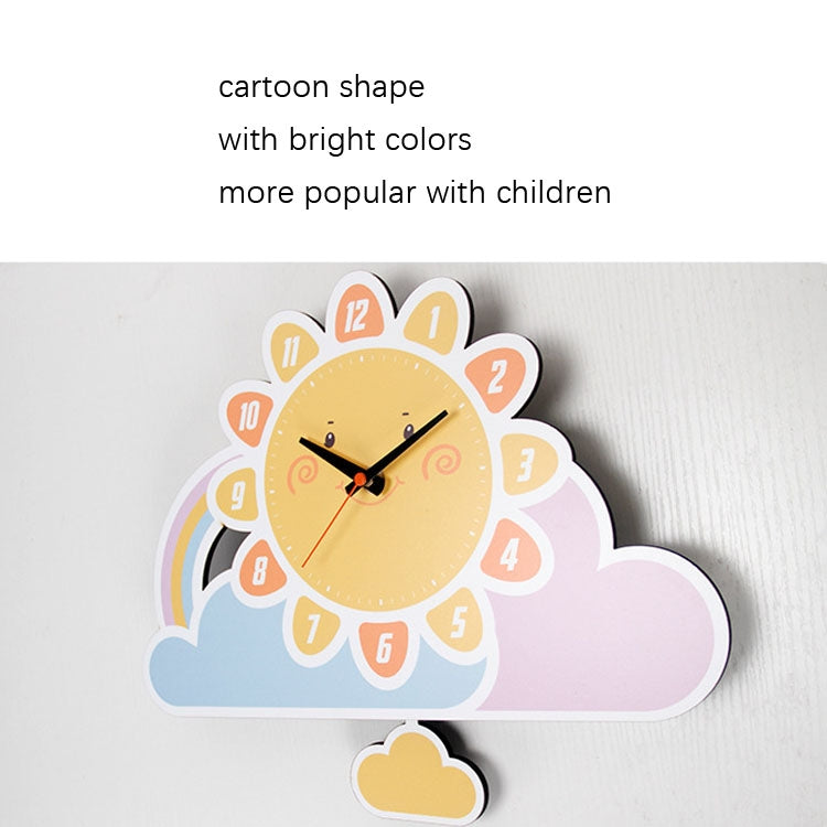 Cartoon Shake Wall Clock Children Room Decoration Wall Clock (Rocket)