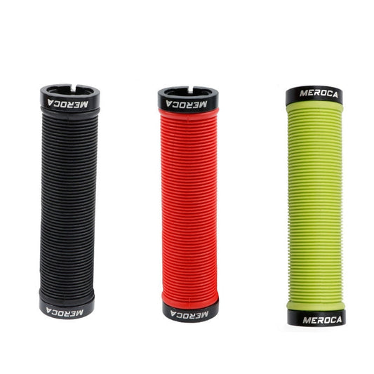 MEROCA VTT Antidérapant Amortisseur Poignée de Guidon, Style: Filetage Bilatéral ME15 Vert