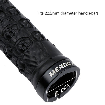 MEROCA Poignée de VTT antidérapante avec absorption des chocs, Style : Crâne avec blocage bilatéral ME23 Noir