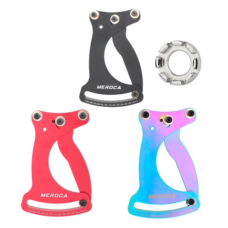 Outil de calibration d'anneau de vélo MEROCA Rayon de tension Tube de roue Fil d'acier, Couleur : Rouge+Clé
