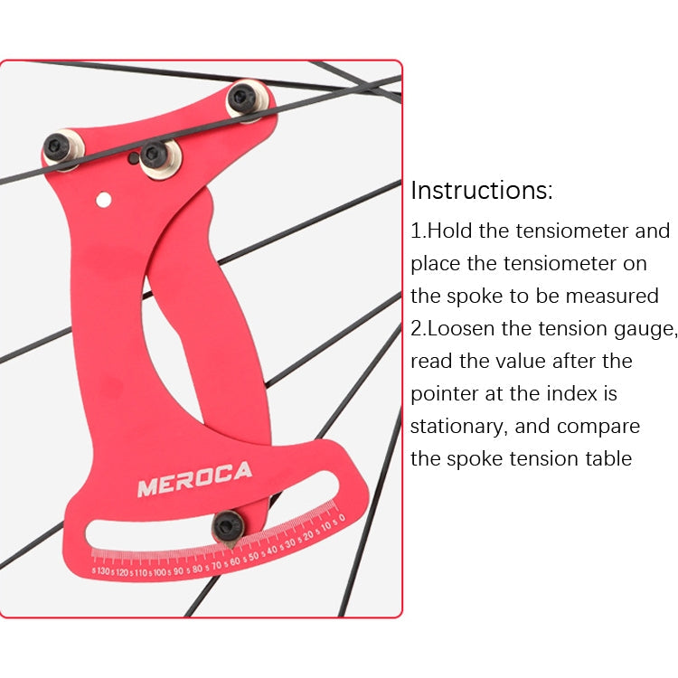 Outil d'étalonnage d'anneau de vélo MEROCA Rayon de tension Tube de roue en fil d'acier, couleur: coloré+clé