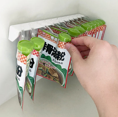 Kitchen Wall-mounted Seasoning Rack Without Punching Seasoning Bag Rack