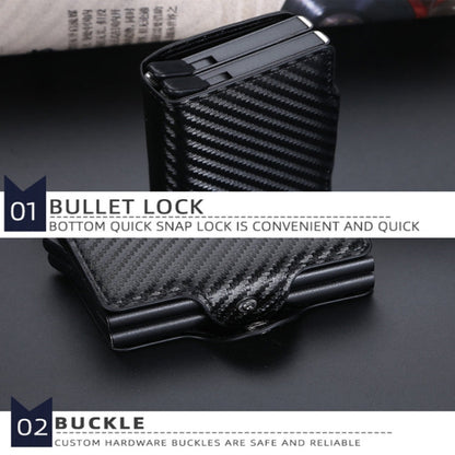 Baellerry K9172 RFID Double Aluminum Box Card Holder Automatic Pop-up Card Holder(Brown)