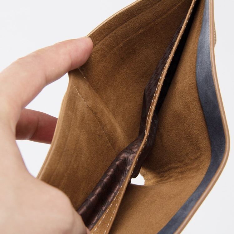 Baellerry BLR1152 Men Short Wallet Vintage Frosted Two Fold Wallet(Coffee Horizontal)