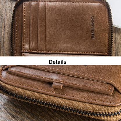 Baellerry D3124 Short PU Leather Wallet Zipper Retro Youth Small Wallet(Brown Vertical)