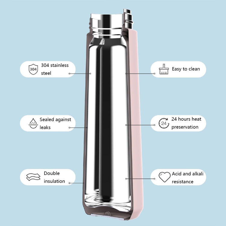 Saylee 304 Stainless Steel Portable Thermos Cup, Capacity: 350ml(Light Pink)