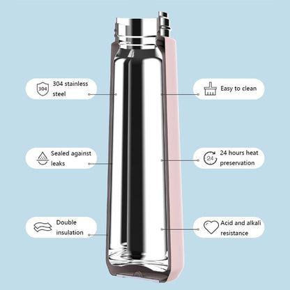 Saylee 304 Stainless Steel Portable Thermos Cup, Capacity: 350ml(Light Pink)