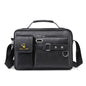 WEIXIER D235 Sac à bandoulière pour hommes en cuir PU portable (Texture unie noir)