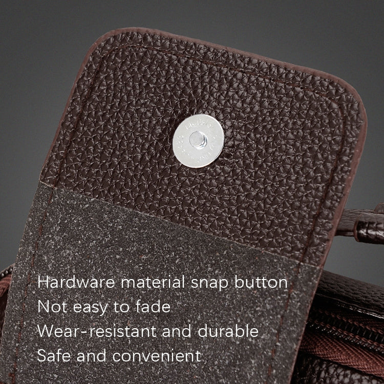 WEIXIER D235 Sac à bandoulière pour hommes en cuir PU portable (Texture unie noir)