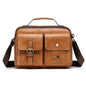 WEIXIER 9558 Large Capacity Men Bag Retro Shoulder Bag(Light Brown)