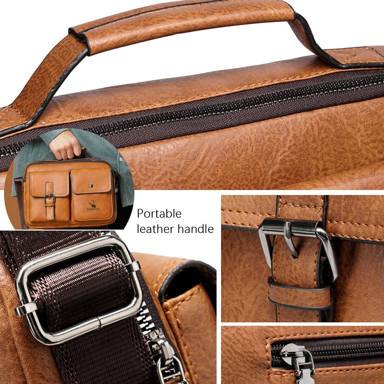 WEIXIER 9558 Large Capacity Men Bag Retro Shoulder Bag(Light Brown)