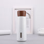 Delicate 304 Stainless Steel Wood Grain Thermos Cup, Capacity: 400ml(White)