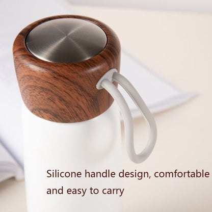 Delicate 304 Stainless Steel Wood Grain Thermos Cup, Capacity: 400ml(White)
