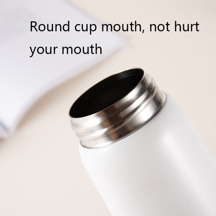 Delicate 304 Stainless Steel Wood Grain Thermos Cup, Capacity: 400ml(White)