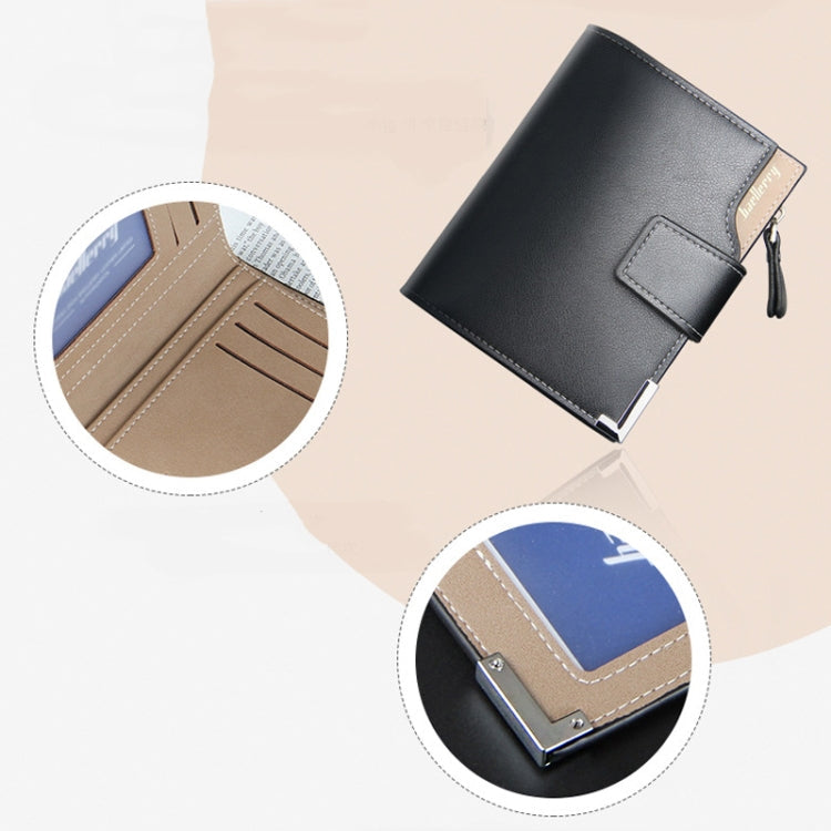 Baellerry Casual Multifunctional Wallet Zipper Buckle Tri-fold Coin Purse For Men(Blue)