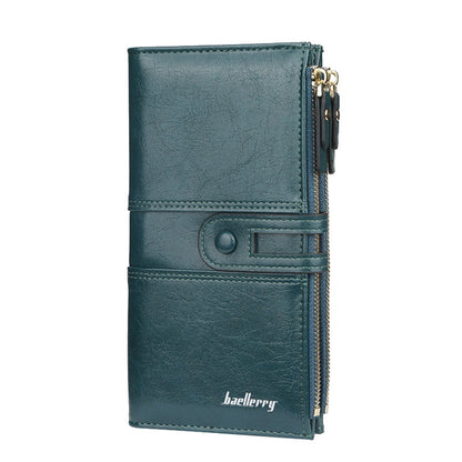 Portefeuille Baellerry Longue Grande Capacité à Boucle Zippée pour Femmes (Vert Foncé)