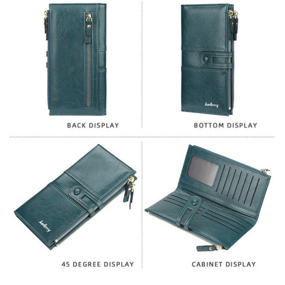 Baellerry Porte-feuille long à grande capacité avec boucle, fermeture éclair et multi-cartes pour femme (rose)