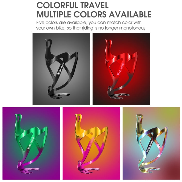 WEST BIKING Bicycle Aluminum Beverage Bottle Holder, Colour: Red Black Gradient